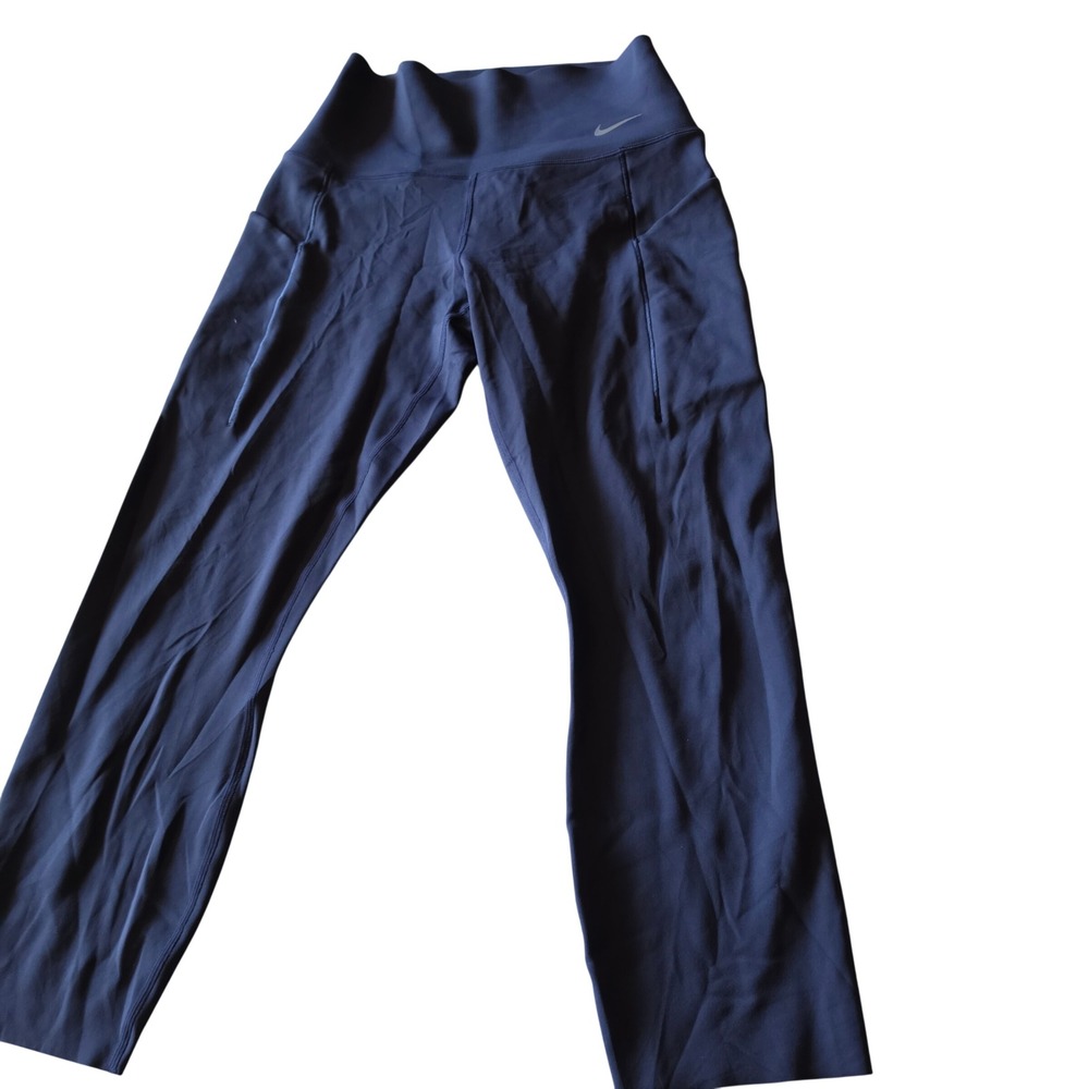Nike Universa Dri-FIT High-Waisted Pockets Leggings Navy Blue Women Small 21"